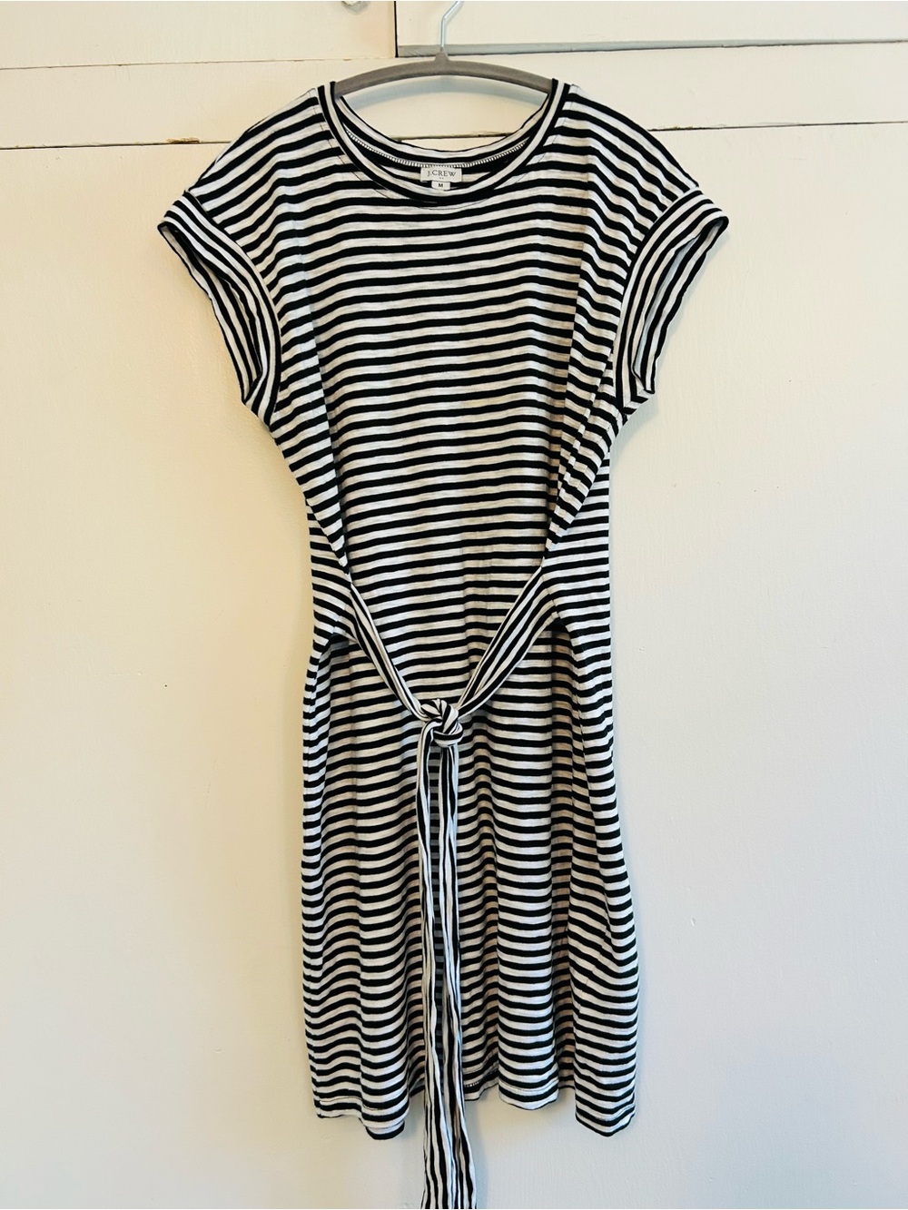 J. Crew Black and White Striped Dress